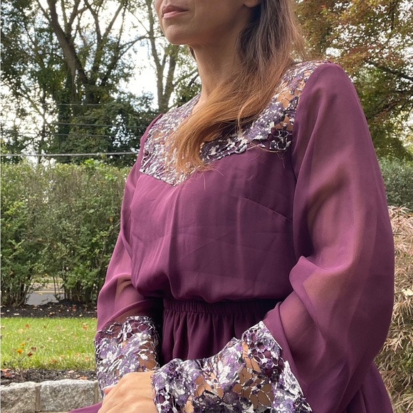 Purple Burgundy Fall Dress - Picture 4 of 16